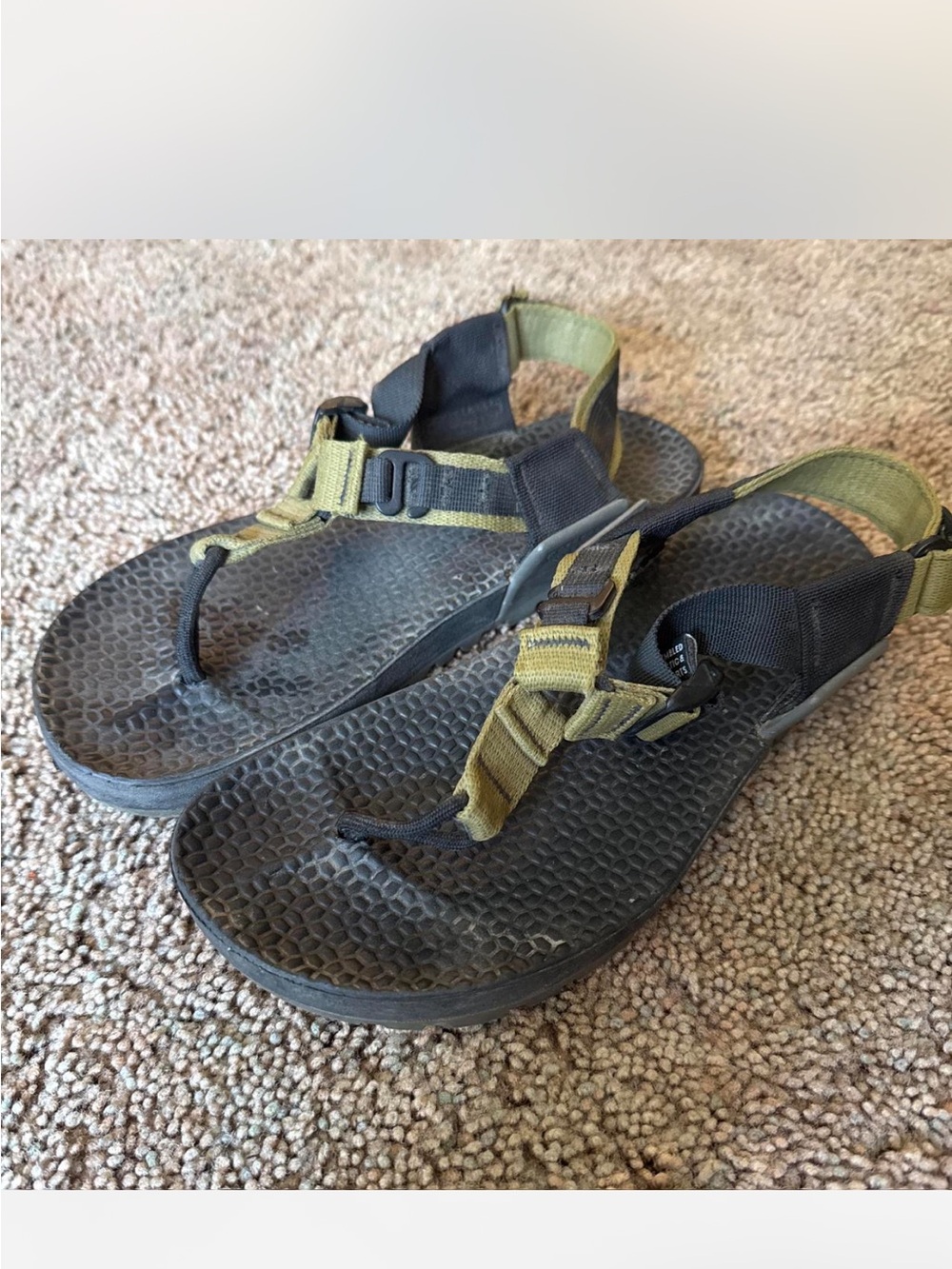 Olive Green and Black Bedrock Sandals